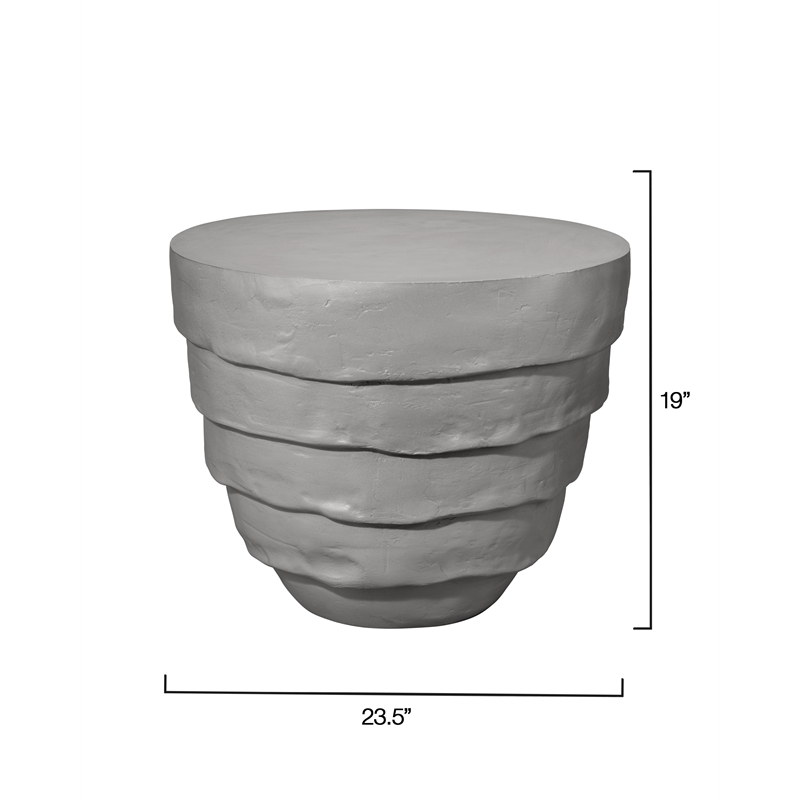 J&D Designs Co Concentric Fiberglass Side Table Cream