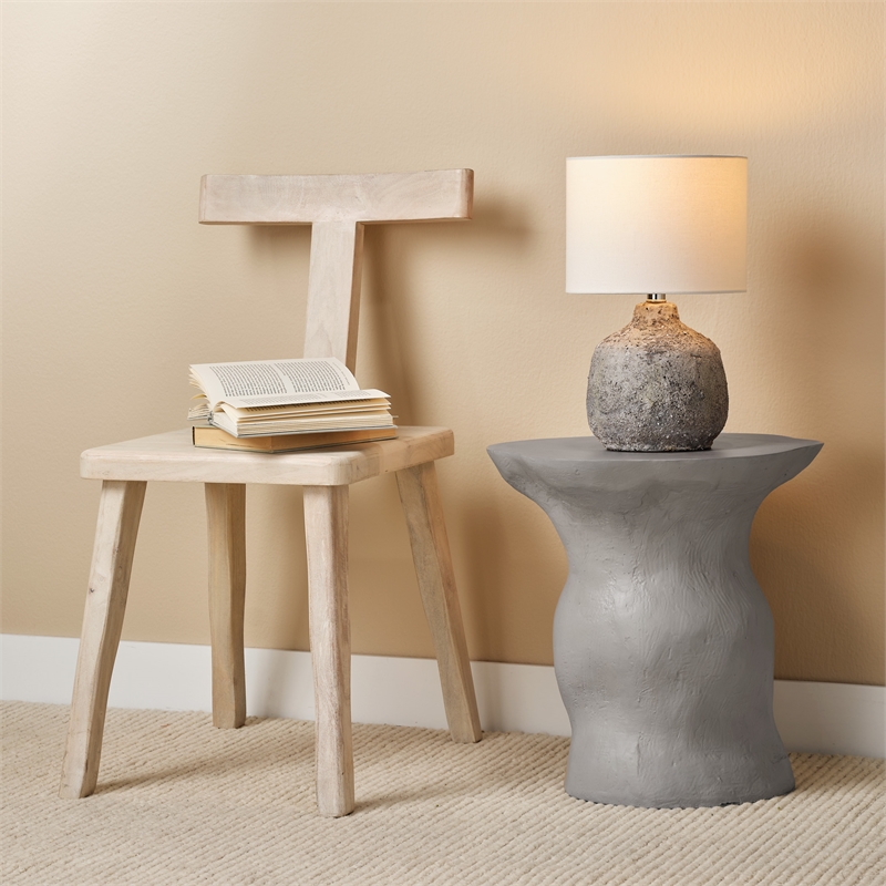 J&D Designs Co Sculpt Fiberglass Side Table Cream