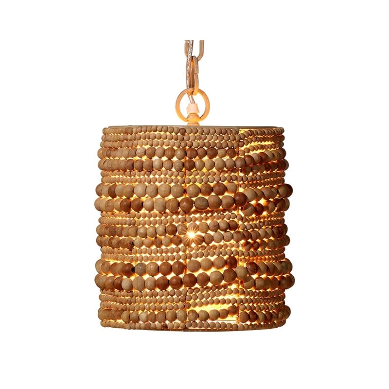 J&D Designs Co Strand Wood Beaded Pendant Natural