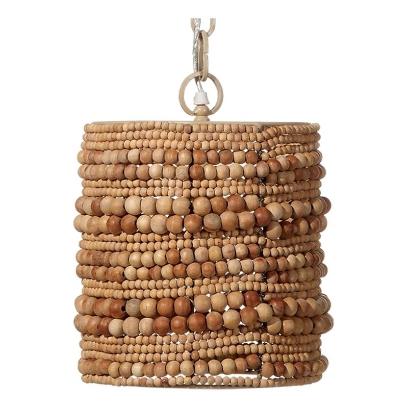 J&D Designs Co Strand Wood Beaded Pendant Natural