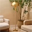 J&D Designs Co Merlin Metal and Wood Floor Lamp Antique Brass