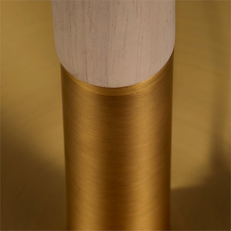 J&D Designs Co Merlin Metal and Wood Floor Lamp Antique Brass