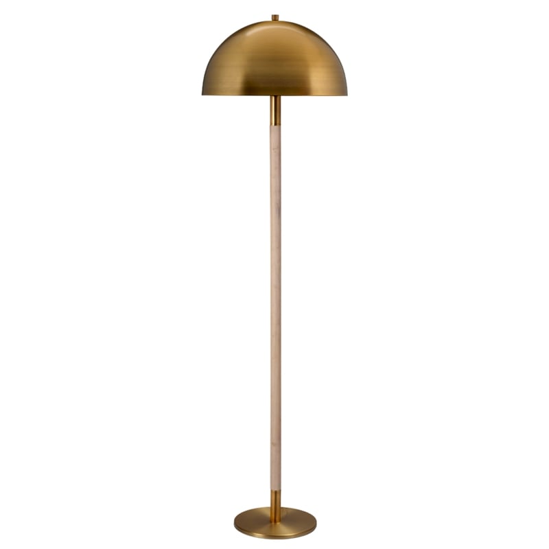 J&D Designs Co Merlin Metal and Wood Floor Lamp Antique Brass