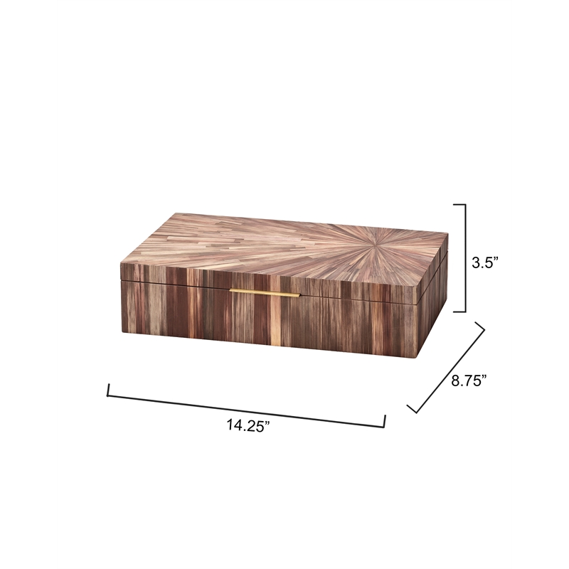 J&D Designs Co Palm Marquetry Decorative Box Brown Engineered  Wood