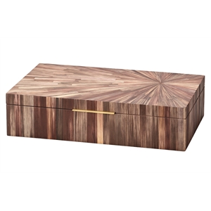 J&D Designs Co Palm Marquetry Decorative Box Brown Engineered  Wood