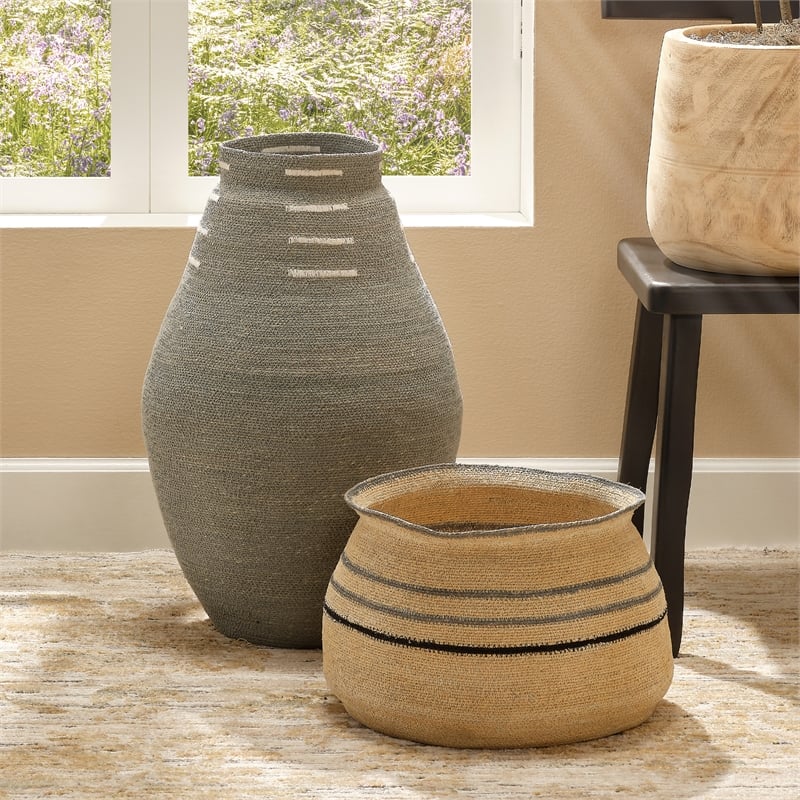 J&D Designs Co Caterpillar Seagrass Basket Natural Jute