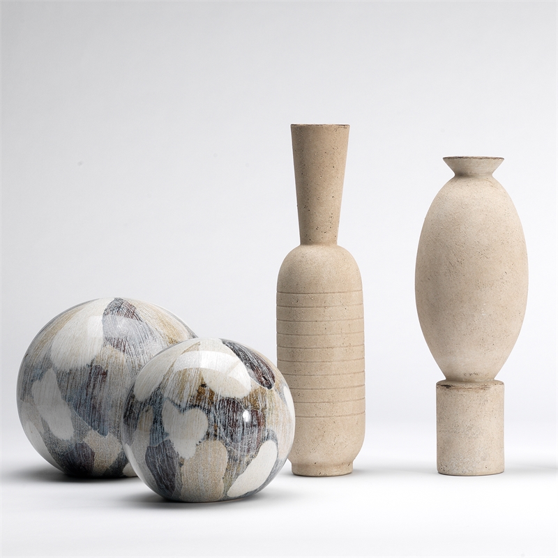 J&D Designs Co Elavated Ceramic Decorative Vase Off White