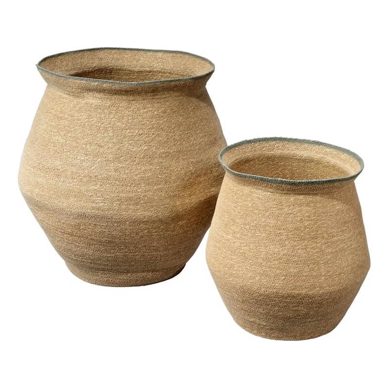 J&D Designs Co Cobra Seagrass Basket Set Natural Jute
