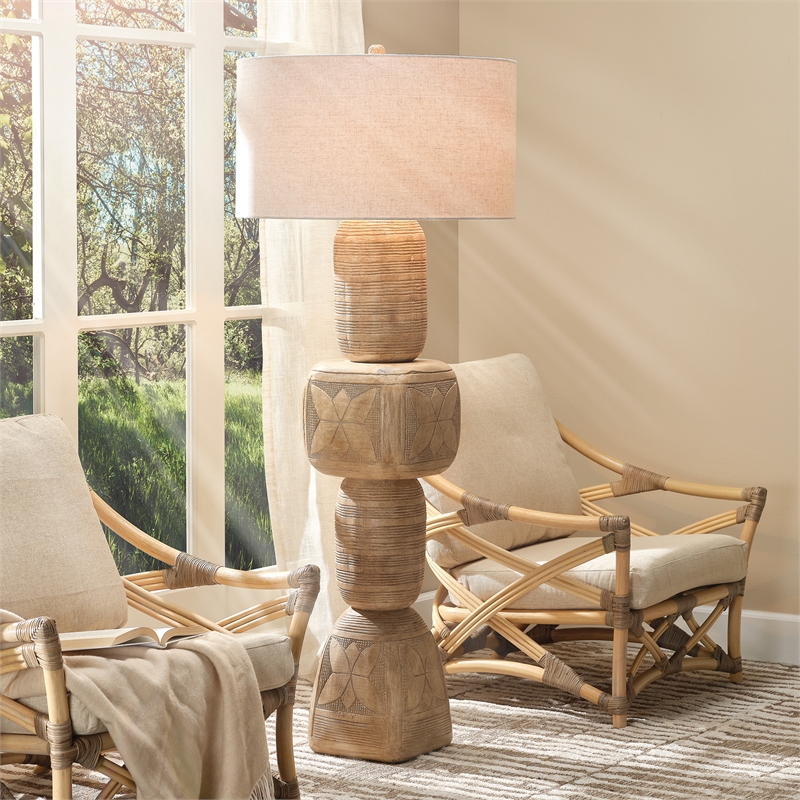 J&D Designs Co Totem Wood Floor Lamp