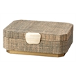 J&D Designs Co Eden Raffia Decorative Box Gray Fabric