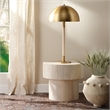 J&D Designs Co Notch Mango Wood Round Side Table Cream