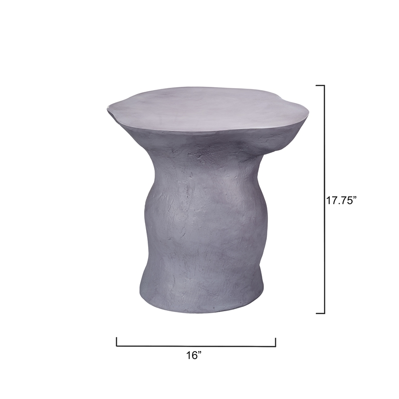 J&D Designs Co Sculpt Fiberglass Side Table Gray