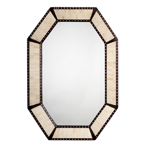 J&D Designs Co Colony Camel Bone Mirror Off White Wood