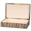 J&D Designs Co Palm Marquetry Decorative Box Gray Engineered  Wood