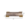J&D Designs Co Palm Marquetry Decorative Tray Gray Engineered Wood