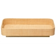 J&D Designs Co Utopia Footed Decorative Tray Natural Fabric