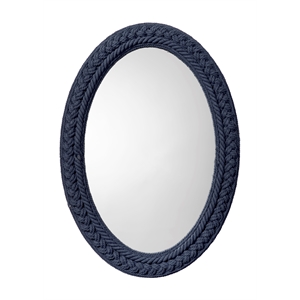 J&D Designs Club Cotton Rope Braided Oval Wall Mirror