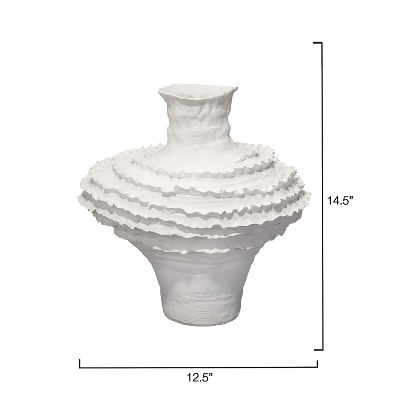 J&D Designs Co Ruffle Ceramic Decorative Vase