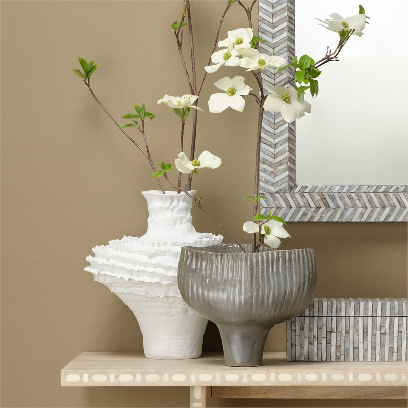 J&D Designs Co Ruffle Ceramic Decorative Vase