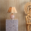 J&D Designs Co Dottie Blown Glass Table Lamp with Raffia Shade Pink
