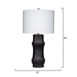 J&D Designs Rail Polyresin Table Lamp with Linen Shade Black