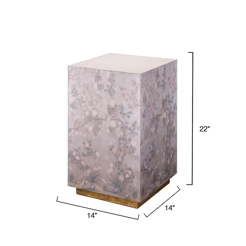 Jamie Young Co Garland Floral Accent Side Table Lavender