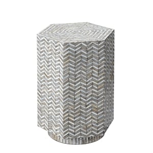 J&D Designs Co Brando Mother of Pearl Hexagon Side Table