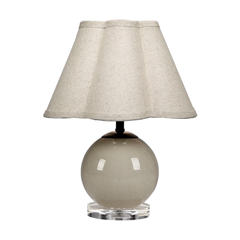 Dottie Blown Glass Table Lamp with Linen Shade Taupe
