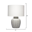 J&D Designs Arthur Ceramic Table Lamp with Linen Shade Grey
