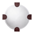 J&D Designs Quadrant Leather Round Wall Mirror