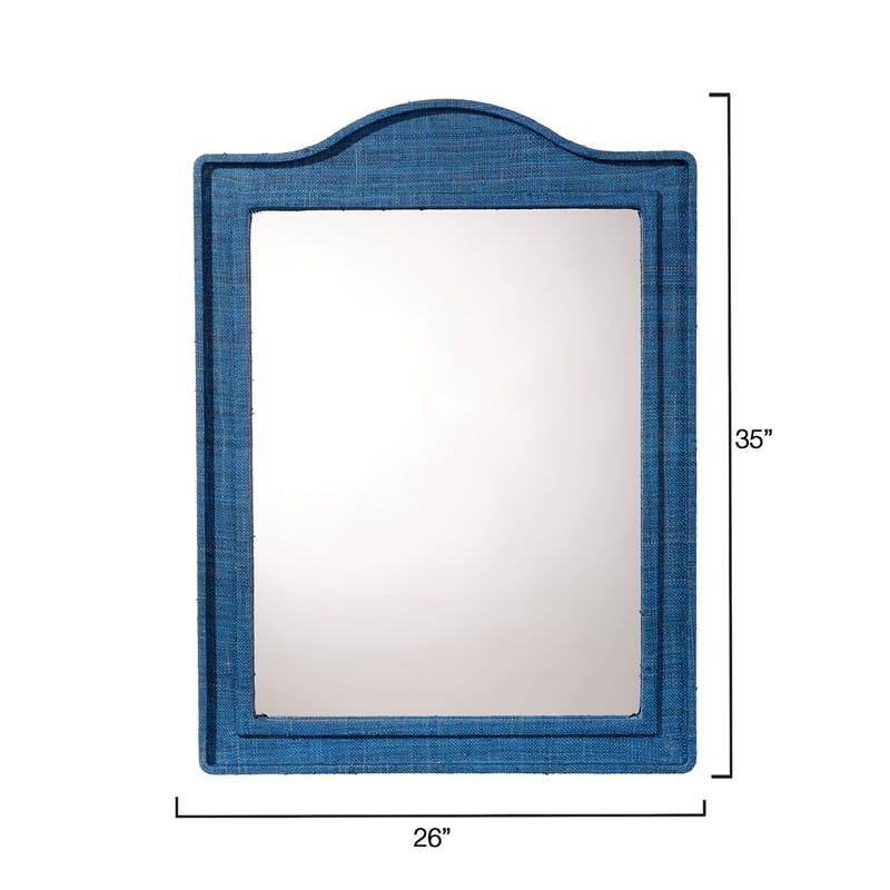 J&D Designs Hilltop Raffia Arch Wall Mirror Indigo