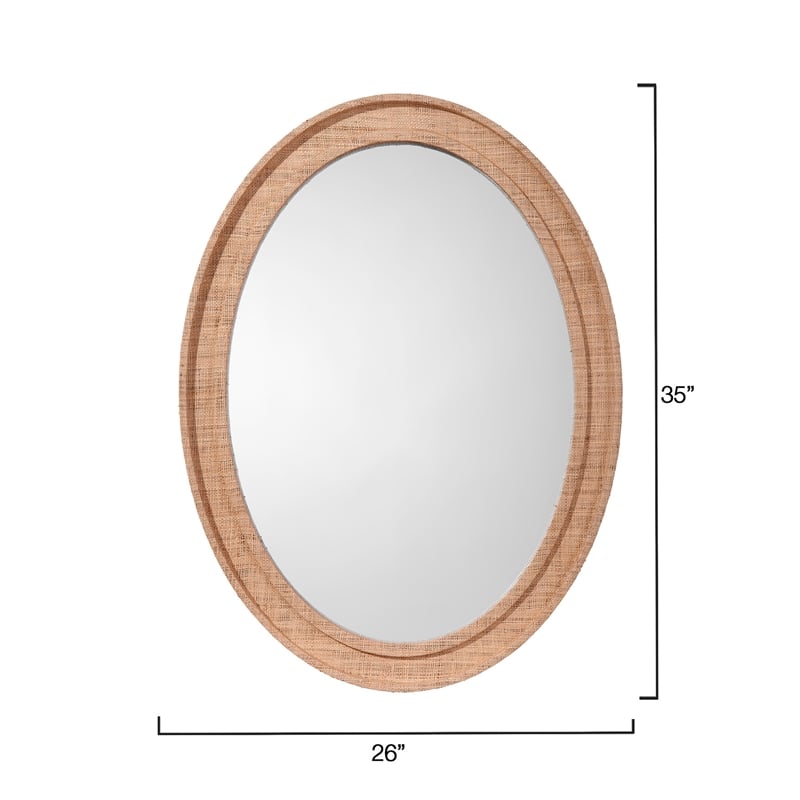 J&D Designs Valley Raffia Oval Wall Mirror Natural