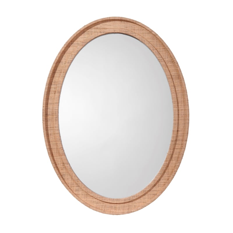 J&D Designs Valley Raffia Oval Wall Mirror Natural