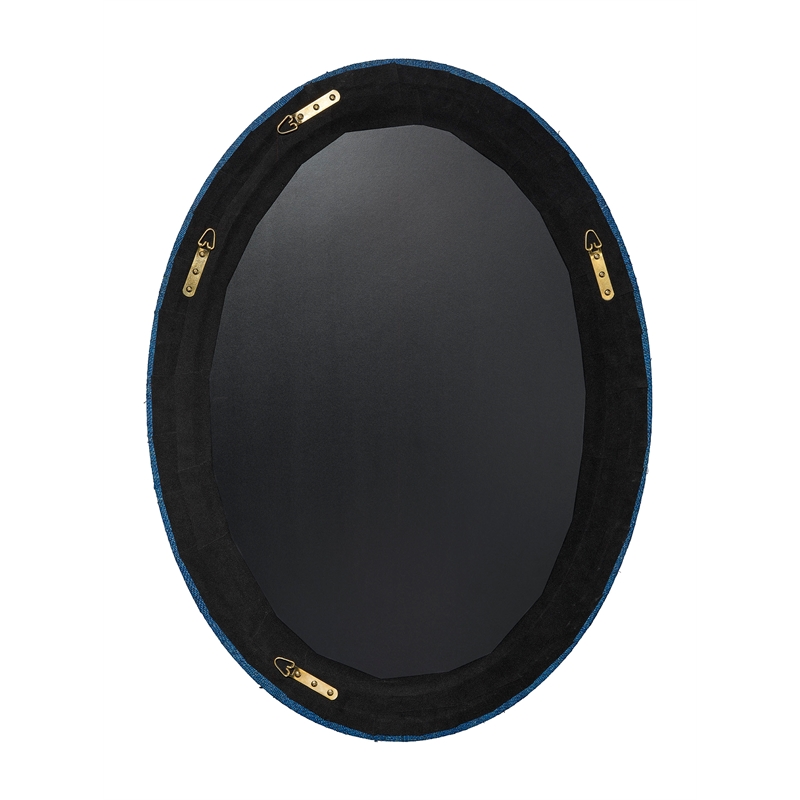 J&D Designs Valley Raffia Oval Wall Mirror Indigo