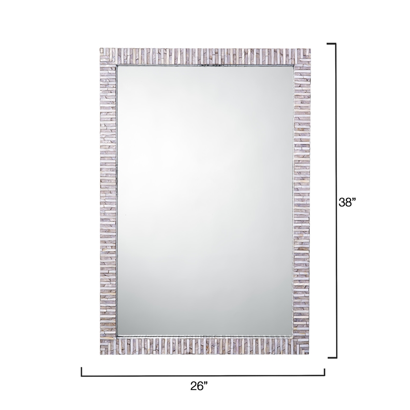 J&D Designs Marmont Mother of Pearl Rectangle Mirror