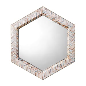J&D Designs Academy Mother of Pearl Hexagon Wall Mirror