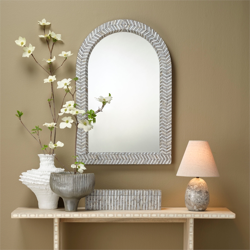 J&D Designs Beverly Mother of Pearl Arch Wall Mirror