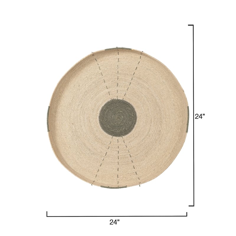 J&D Designs Sundial Seagrass Round Wall Art Teal