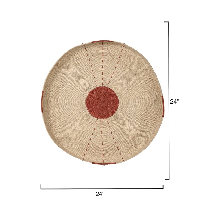 J&D Designs Sundial Seagrass Round Wall Art Rust