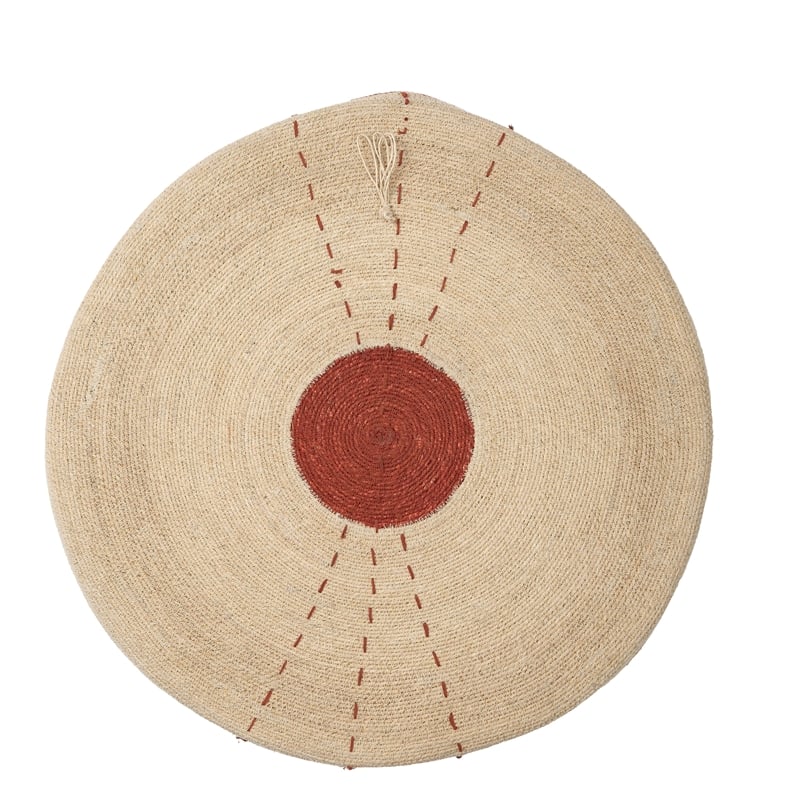 J&D Designs Sundial Seagrass Round Wall Art Rust