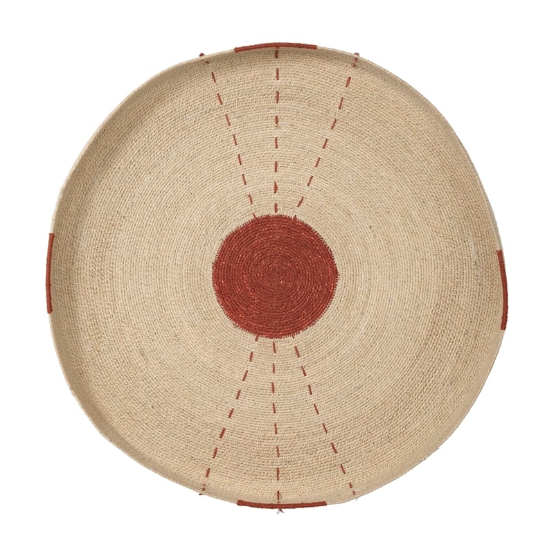 J&D Designs Sundial Seagrass Round Wall Art Rust