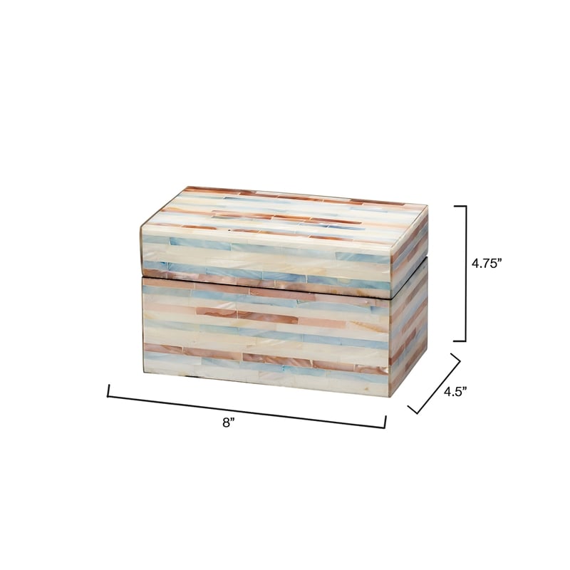 j&d designs roosevelt blue mother of pearl decorative box small