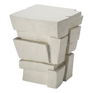 Jamie Young Co Brick Fiberglass Indoor/Outdoor Side Table Cream