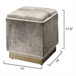 J&D Designs Co Hair on Hide Leather Ottoman Gray