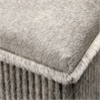 J&D Designs Co Hair on Hide Leather Ottoman Gray