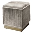 J&D Designs Co Hair on Hide Leather Ottoman Gray