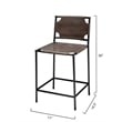 J&D Designs Asher Leather Counter Stool Grey