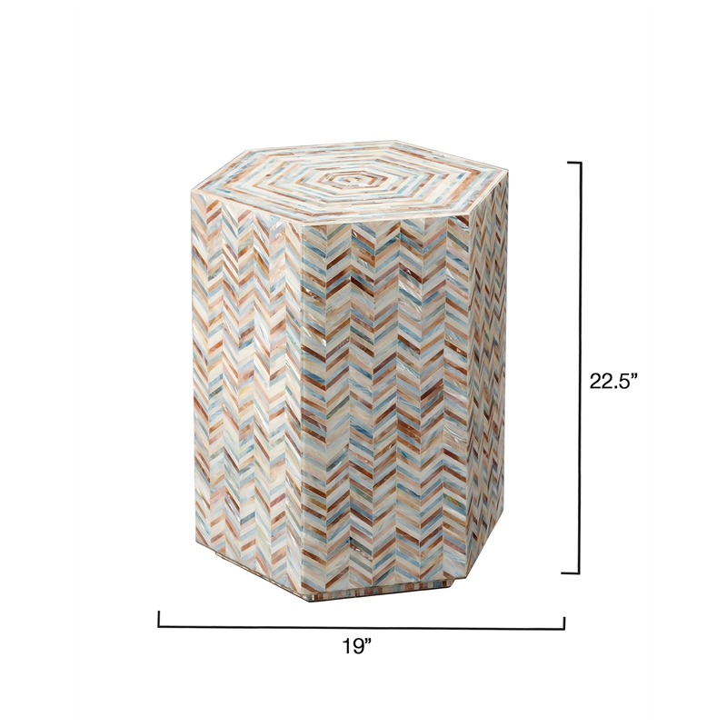 Hepburn Mother of Pearl Hexagon Side Table