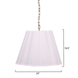 J&D Designs Co Scalloped 1-Light Pendant Boucle Linen Fabric White