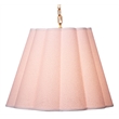 J&D Designs Co Scalloped 1-Light Pendant Boucle Linen Fabric White